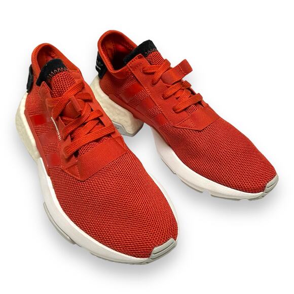 Adidas Mens Sneakers Sz 6 Red POD-S3.1 Lace Up Mesh Shoes Boost NEW - Picture 1 of 8